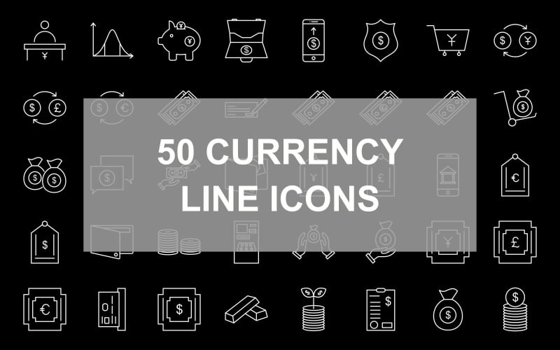 Sada ikon obrácené měny 50