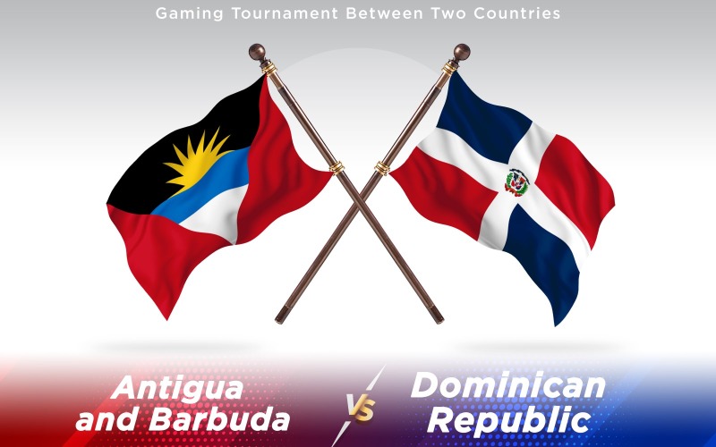 Antigua Contro Bandiere Di Due Paesi Della Repubblica Dominicana - Illustrazione