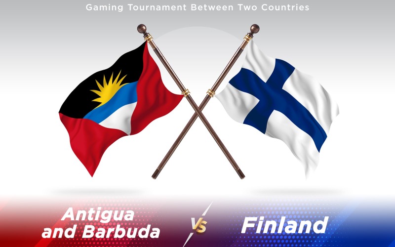 Antigua Contro La Finlandia Due Bandiere Di Paesi - Illustrazione