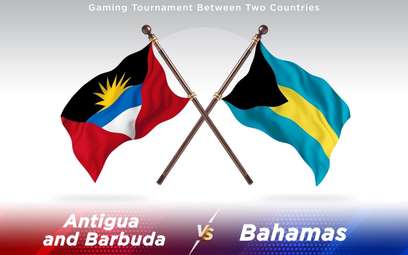 Antigua gegen Bahamas Zwei Länder Flaggen - Illustration
