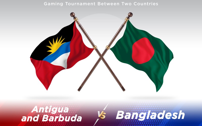 Antigua kontra Bangladesh två länder flaggor - Illustration