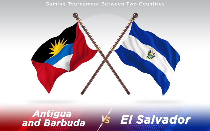 Antigua versus banderas de dos países de El Salvador - ilustración