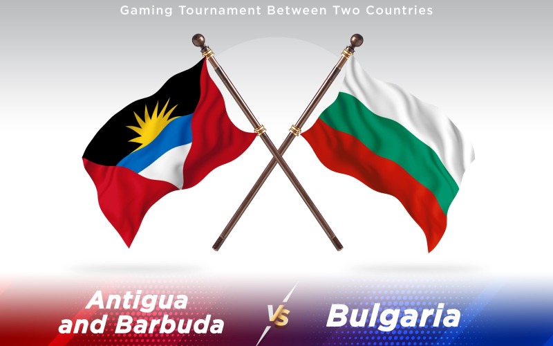 Antigua versus Bulgaria Two Countries Flags - Illustration