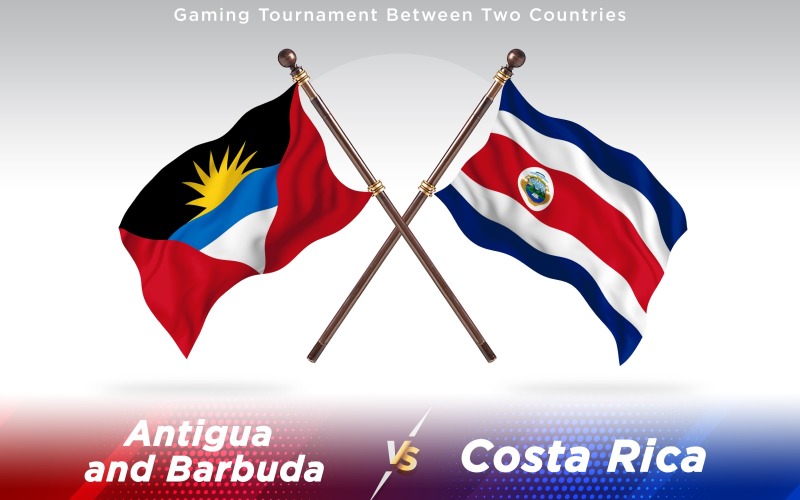 Antigua versus Costa Rica twee landen vlaggen - illustratie