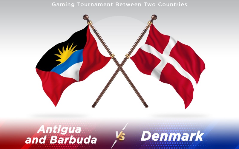 Download Иллюстрация "Antigua versus Denmark Two Countries Flags - Illustration" / Antigua versus Denmark Two Countries Flags - Illustration - Иллюстрация на тему графика national,patriotic,europe,asia,republic,map,flag,country,cartography,geography,nation,illustration,graphic,vector,state,world,isolated,symbol,border,icon