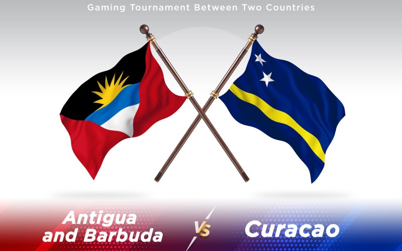 Bandeiras de Dois Países Antígua versus Curaçao - Ilustração
