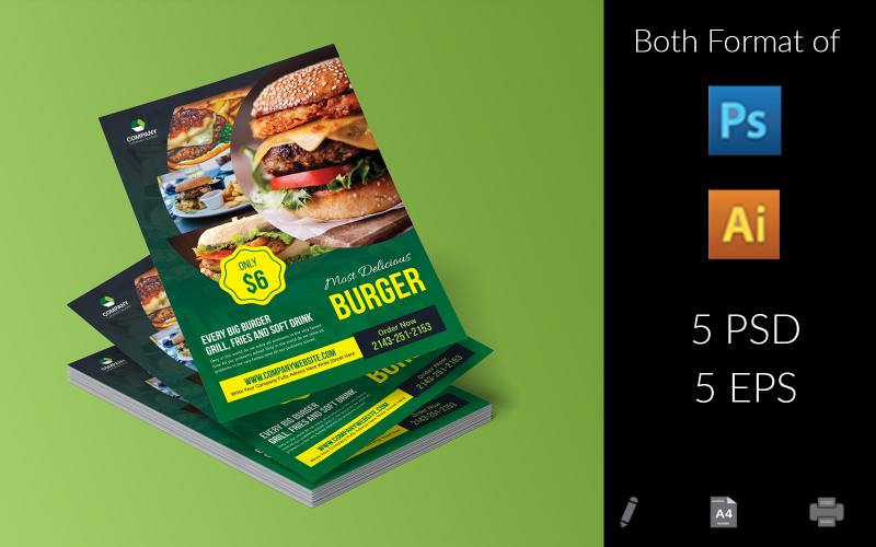 Download Фирменный стиль "Food Flyer" / Food Flyer - Фирменный стиль на тему графика advertising,agency,banner,brochure,business,business flyer,clean,commerce,company,corporate,corporate flyer,cover,creative,creative flyer,flyer,flyer design,flyer template,indesign,magazine,m
