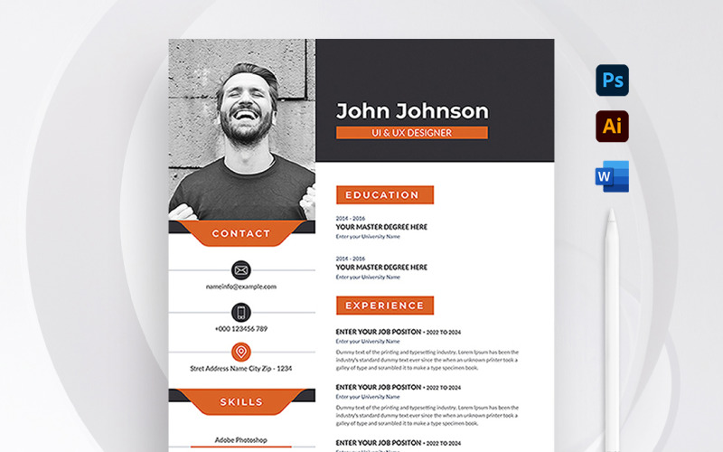 John Johnson Resume Template #163518 - TemplateMonster