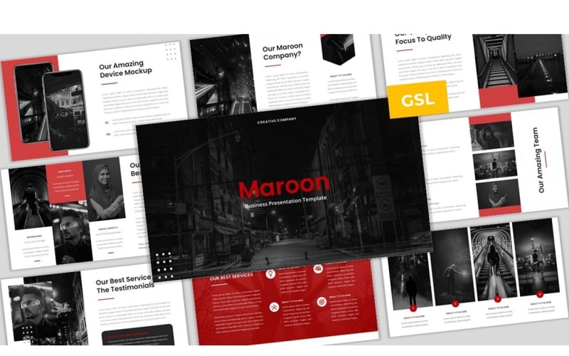 Maroon - шаблон бізнес-слайдів Google