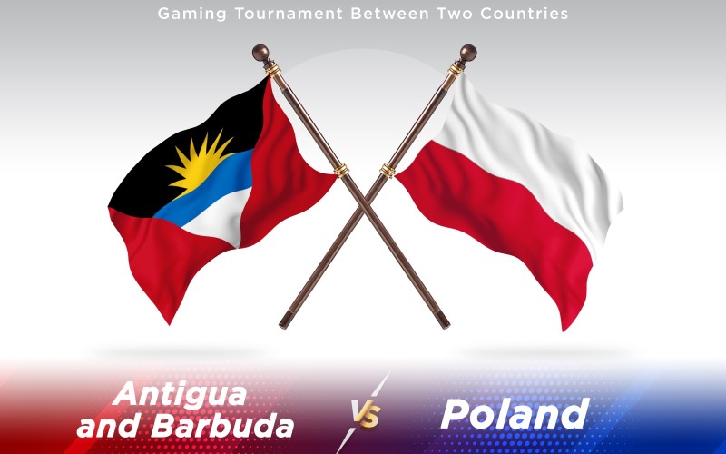 Antigua Contro La Polonia Due Bandiere Di Paesi - Illustrazione