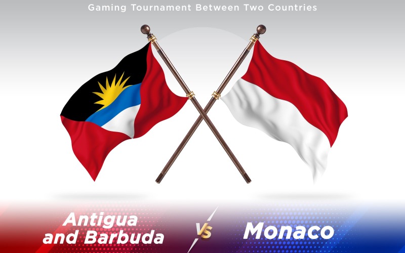 Antigua Contro Monaco Due Bandiere Di Paesi - Illustrazione