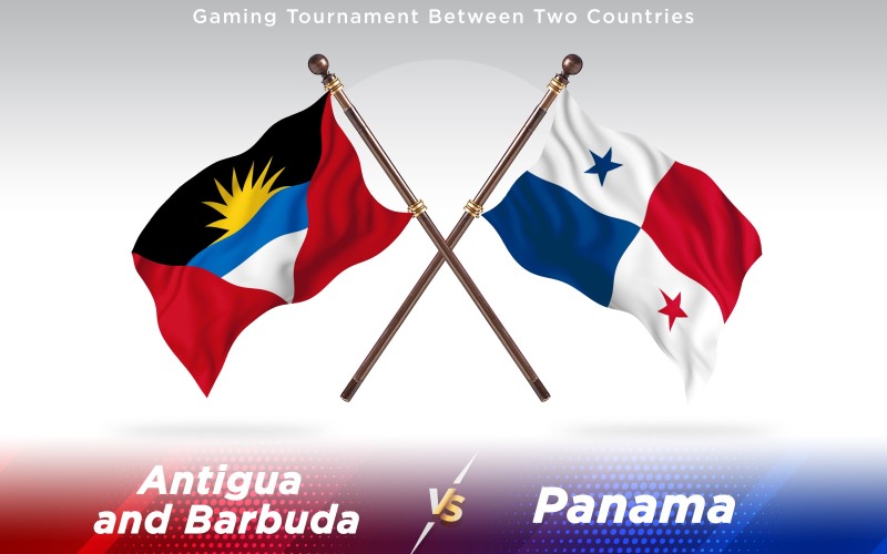 Antigua Contro Panama Due Bandiere Di Paesi - Illustrazione