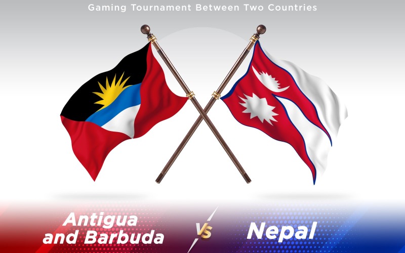 Antigua gegen Nepal Zwei Länder Flaggen - Illustration