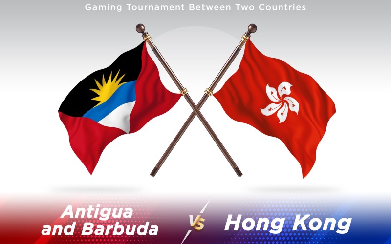 Antigua kontra Hong Kong två länder flaggor - Illustration