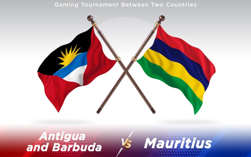 Antigua kontra Mauritius två länder flaggor - Illustration