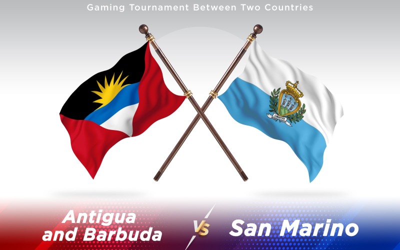 Antigua kontra San Marino två länder flaggor - Illustration
