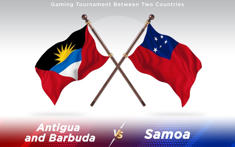 Antigua Samoa'ya Karşı İki Ülke Bayrakları - İllüstrasyon