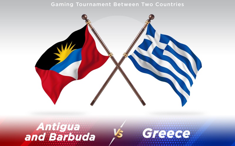 Antígua versus Grécia Bandeiras de dois países - ilustração