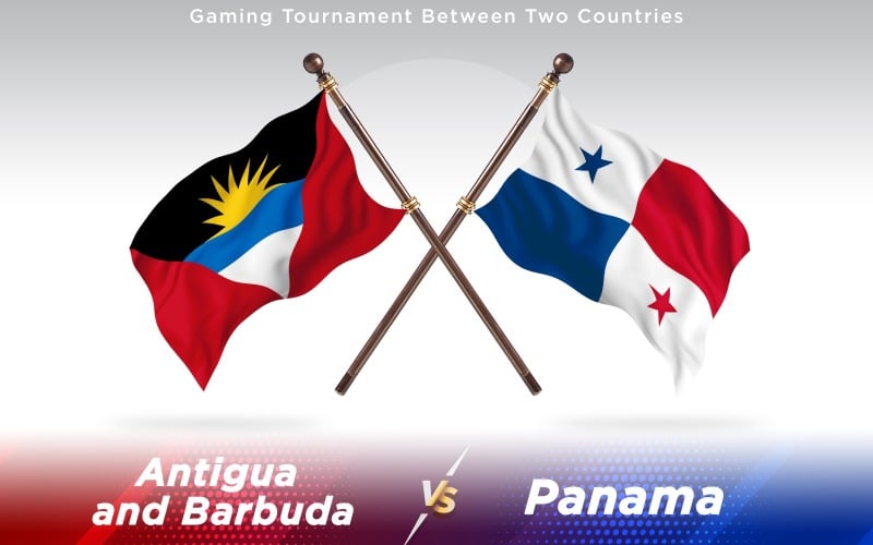 Antigua versus Panama Twee landen vlaggen - illustratie