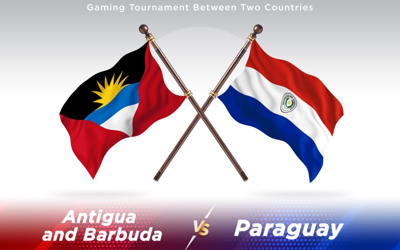 Antigua versus Paraguay Twee landen vlaggen - illustratie