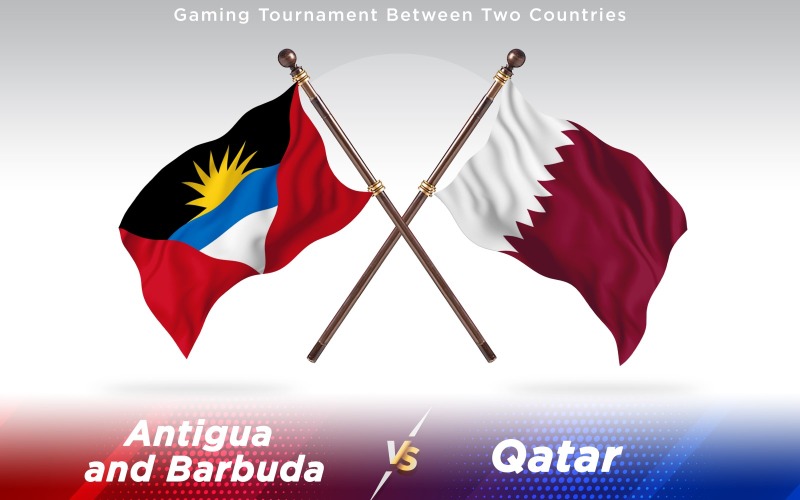 Antigua versus Qatar Twee landenvlaggen - illustratie