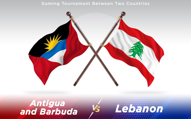 Bandeiras de Dois Países Antígua versus Líbano - Ilustração