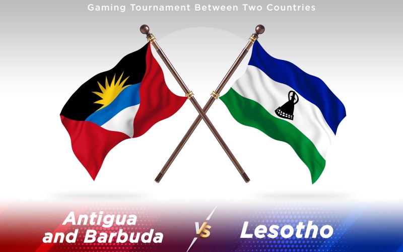 Banderas de dos países de Antigua versus Lesotho - ilustración