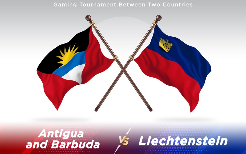 Drapeaux Antigua contre Liechtenstein deux pays - Illustration
