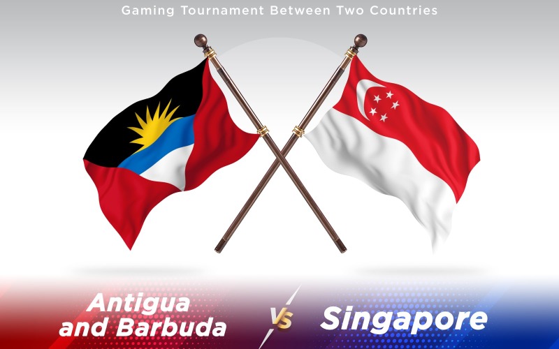 Antigua contre Singapour deux pays drapeaux - illustration