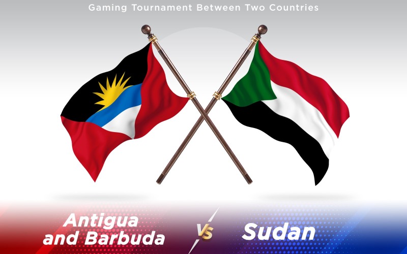 Antigua contre Soudan deux drapeaux de pays - Illustration