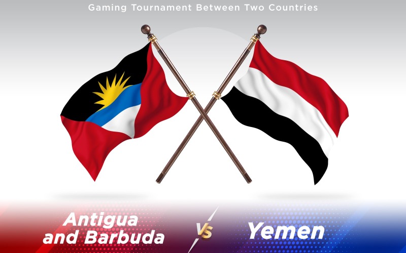 Antigua contre Yémen deux drapeaux de pays - Illustration