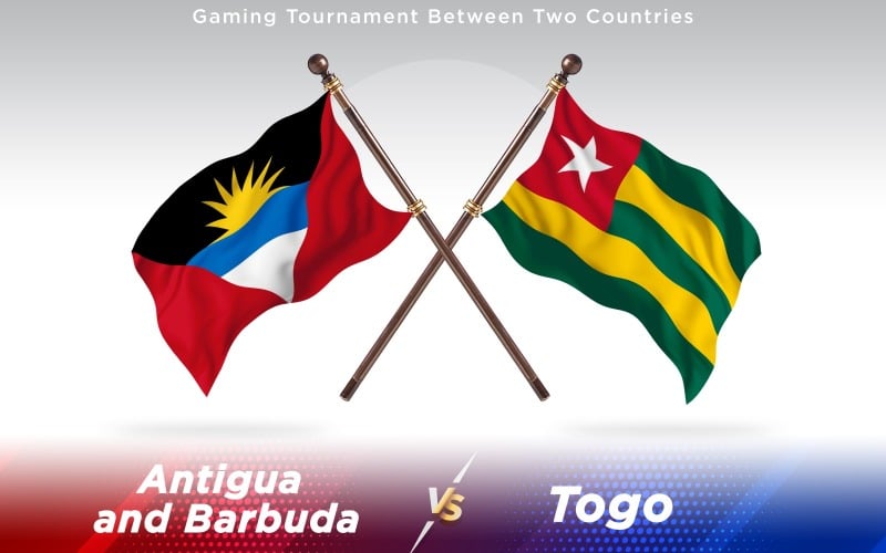 Antigua gegen Togo Zwei Länder Flaggen - Illustration
