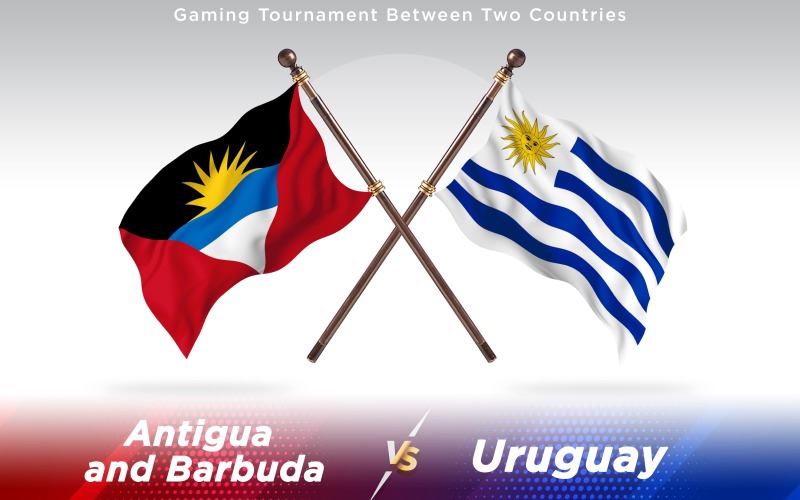 Antigua gegen Uruguay Zwei Länder Flaggen - Illustration