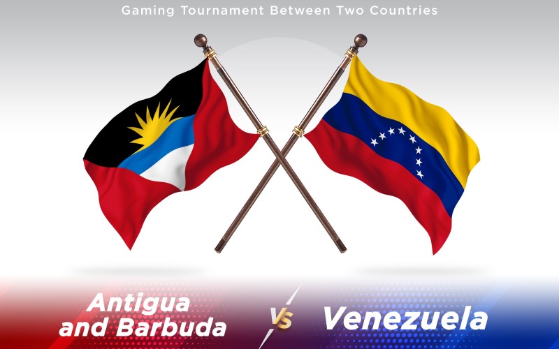 Antigua kontra Venezuela två länder flaggor - Illustration