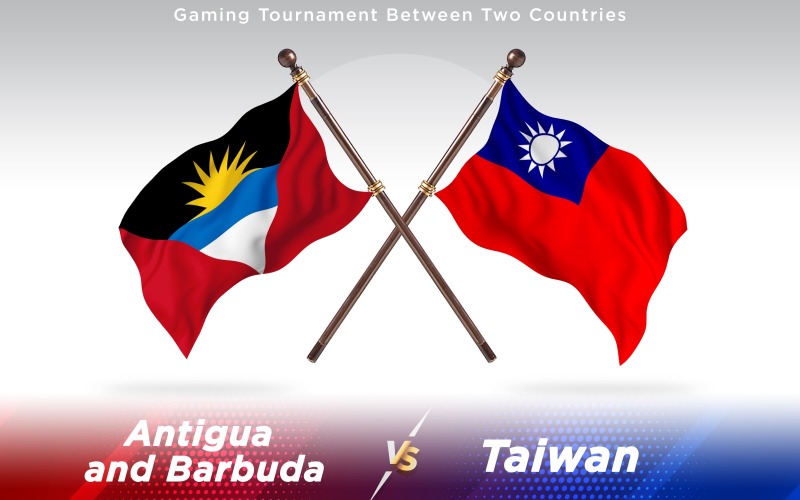 Antigua versus Tchaj-wan vlajky dvou zemí - ilustrace