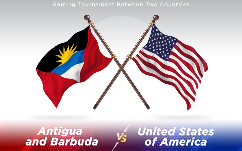 Download Иллюстрация "Antigua versus United States of America  Two Countries Flags - Illustration" / Antigua versus United States of America  Two Countries Flags - Illustration - Иллюстрация на тему графика national,patriotic,europe,asia,republic,map,flag,country,cartography,geography,nation,illustration,graphic,vector,state,world,isolated,symbol,border,icon