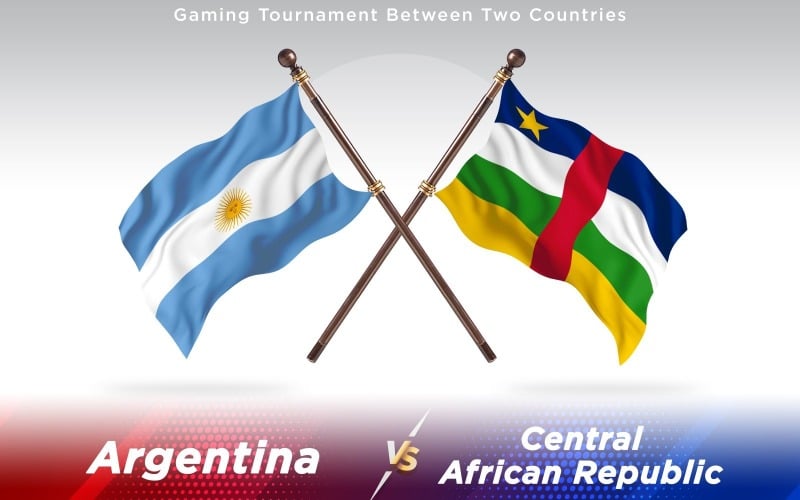 Argentina frente a banderas de dos países de República Centroafricana - Ilustración