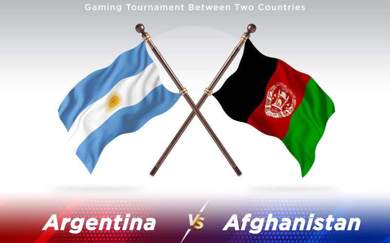 Argentina kontra Afghanistan två länder flaggor - Illustration