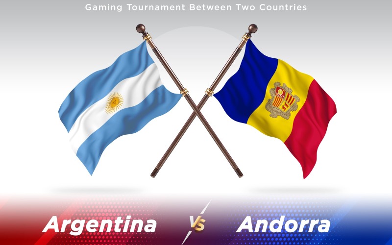 Argentina kontra Andorra två länder flaggor - Illustration