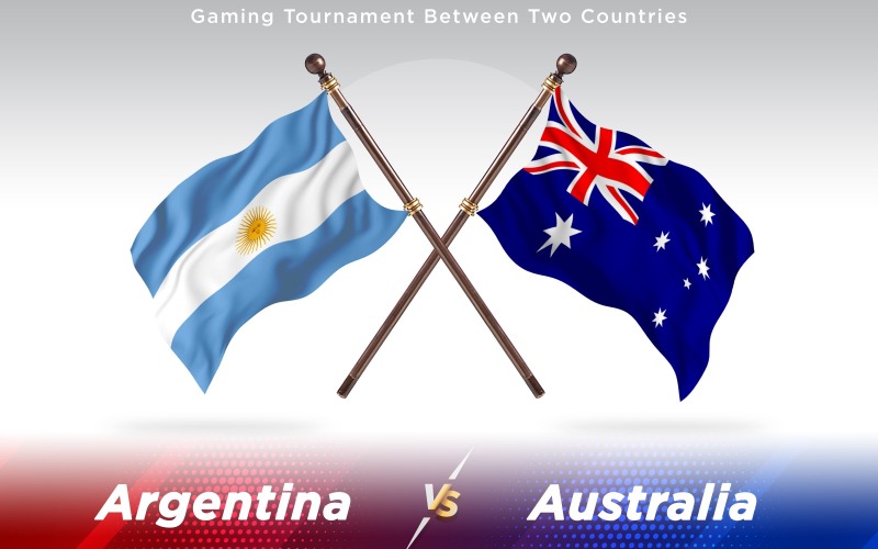 Argentina kontra Australien två länder flaggor - Illustration