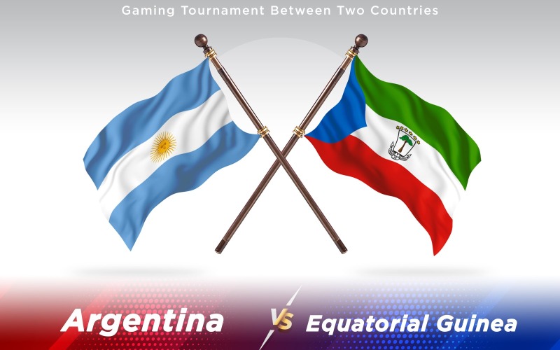 Argentina kontra Ekvatorialguinea Flaggor för två länder - Illustration
