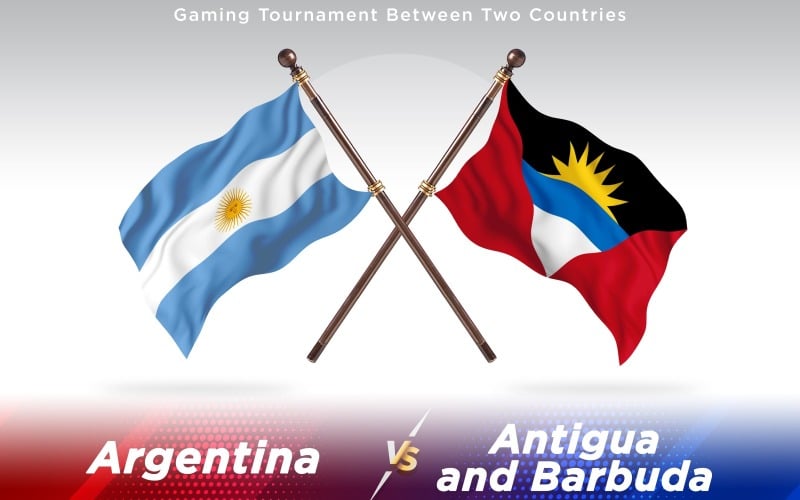 Argentina versus banderas de dos países de Antigua - ilustración