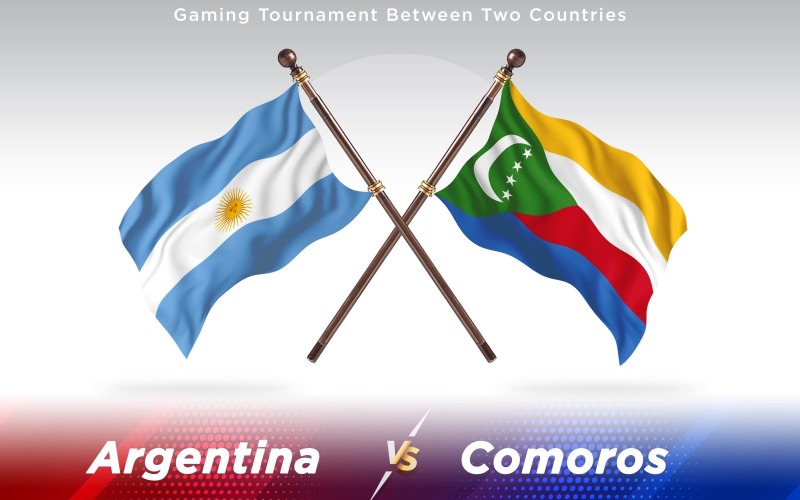 Argentina versus banderas de dos países de Comoras - ilustración