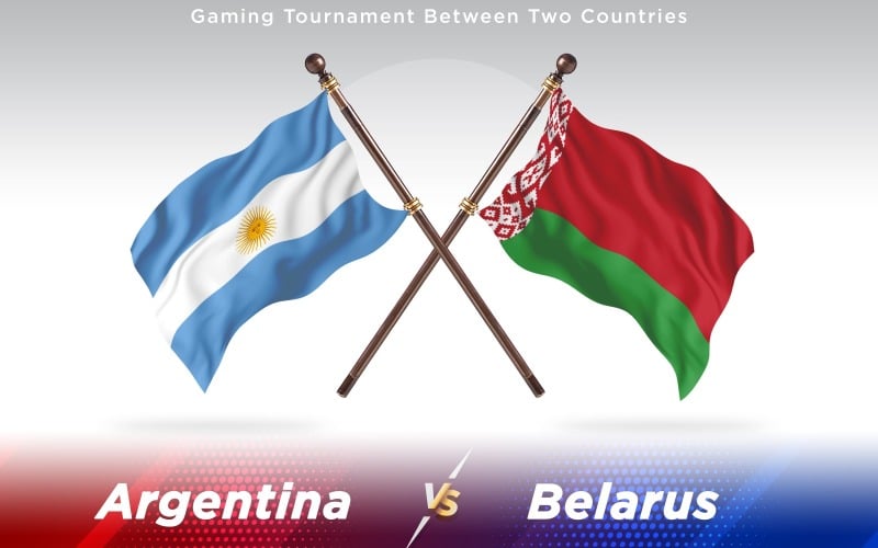 Argentina versus Bielo-Rússia - Bandeiras de dois países - ilustração