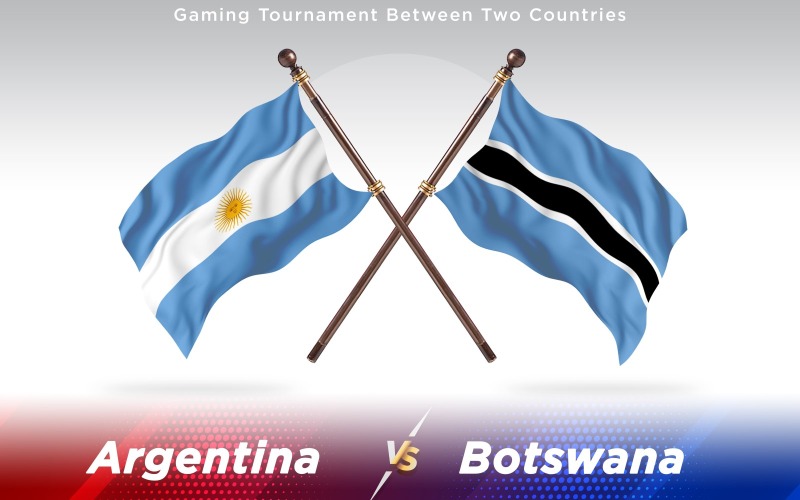 Argentina versus Botswana Vlajky dvou zemí - ilustrace