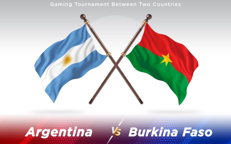Argentina versus Burkina Faso Bandeiras de dois países - ilustração