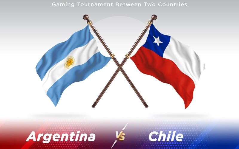 Argentina versus Chile Bandeiras de dois países - ilustração