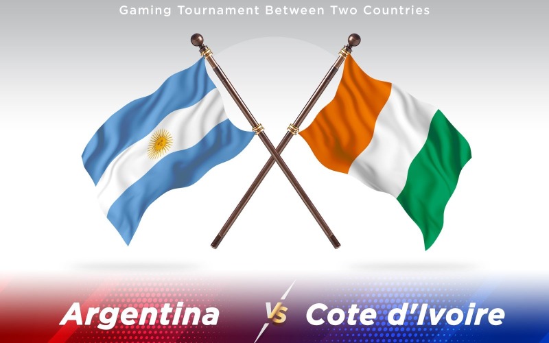 Argentina versus Costa do Marfim - Bandeiras de dois países - ilustração