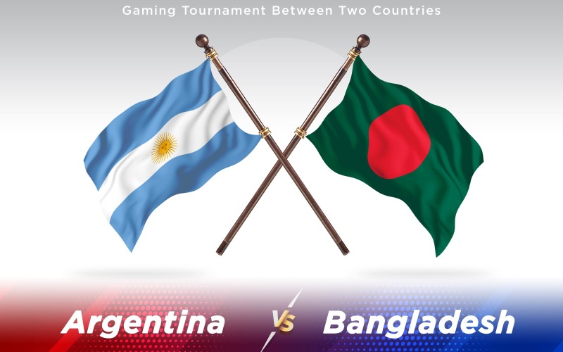 Argentinien gegen Bangladesch Flaggen zweier Länder - Illustration