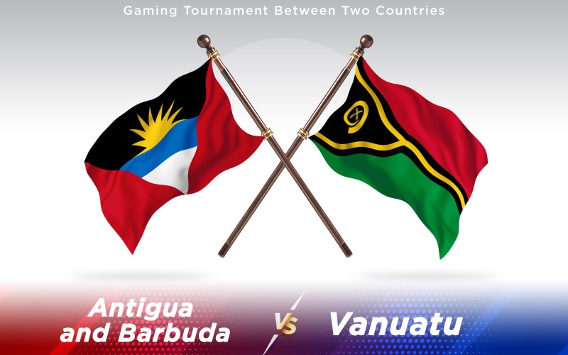 Bandeiras de dois países de Antígua versus Vanuatu - ilustração